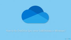 How to fix onedrive sync error 0x8004deea in windows