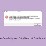 How to fix onedrivesetup exe entry point not found error in windows copy