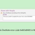 How to fix onenote error code 0x803d0005 in windows copy