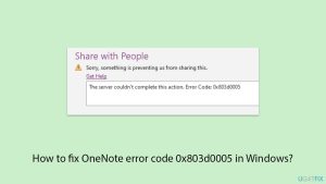 How to fix onenote error code 0x803d0005 in windows copy