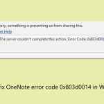 How to fix onenote error code 0x803d0014 in windows
