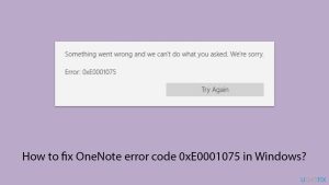 How to fix onenote error code 0xe0001075 in windows copy