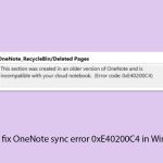 How to fix onenote sync error 0xe40200c4 in windows copy