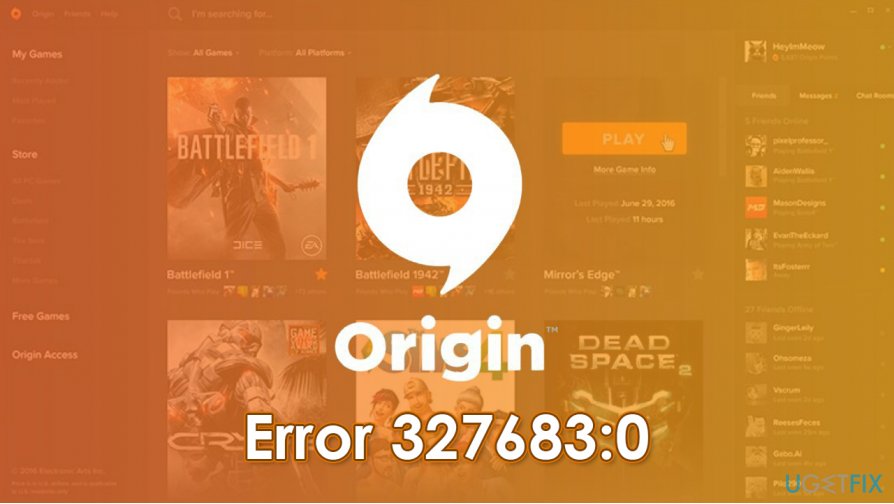 How to fix Origin error 327683:0?