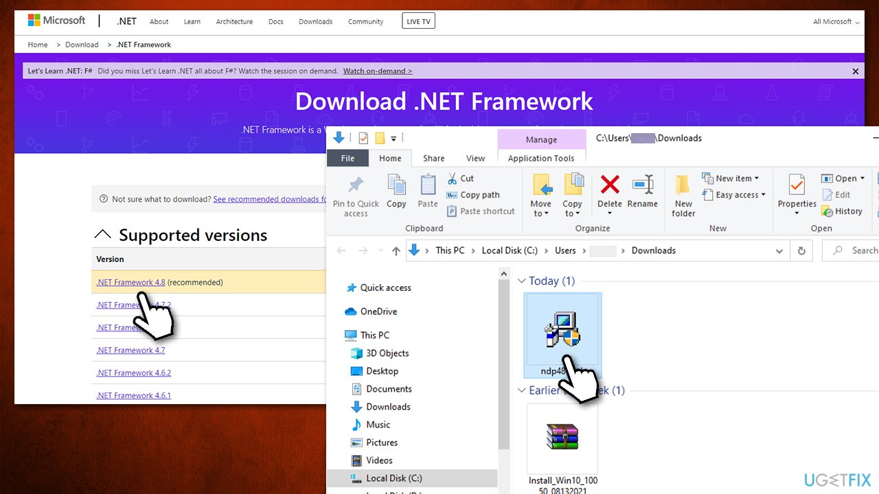 Install the latest version of NET Framework