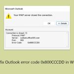 How to fix outlook error code 0x800cccdd in windows copy