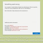 How to fix outlook exchange error 80090016 trusted platform module has malfunctioned