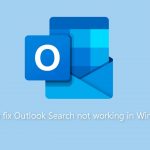 How to fix outlook search not working in windows