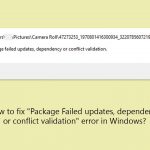 How to fix package failed updates dependency or conflict validation error in windows