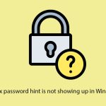 How to fix password hint is not showing up in windows 11 copy