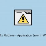 How to fix pbid exe application error in windows