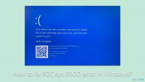 How to fix pdc sys bsod error in windows