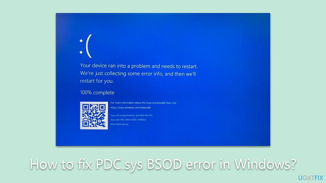 How to fix PDC.sys BSOD error in Windows?