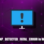 How to fix pnp detected fatal error in windows
