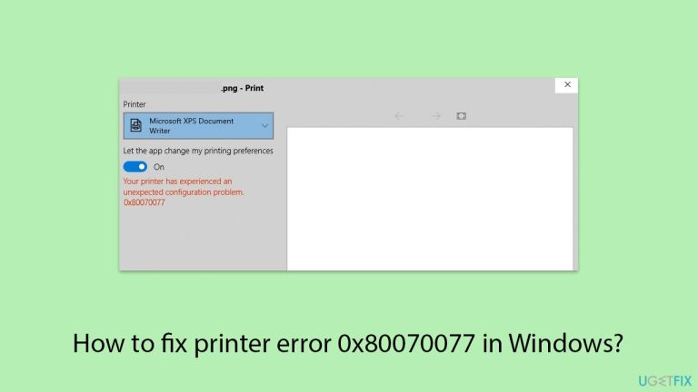 How to fix printer error 0x80070077 in Windows?