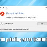 How to fix printing error 0x000003e3 in windows