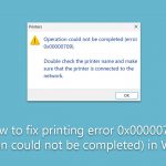 How to fix printing error 0x00000709 operation could not be completed in windows