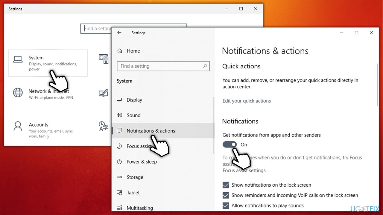 Enable notifications on Windows