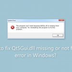 How to fix qt5gui dll missing or not found error in windows