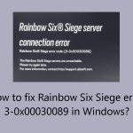 How to fix rainbow six siege error 3 0x00030089 in windows