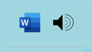 How to fix read aloud word function not working in windows