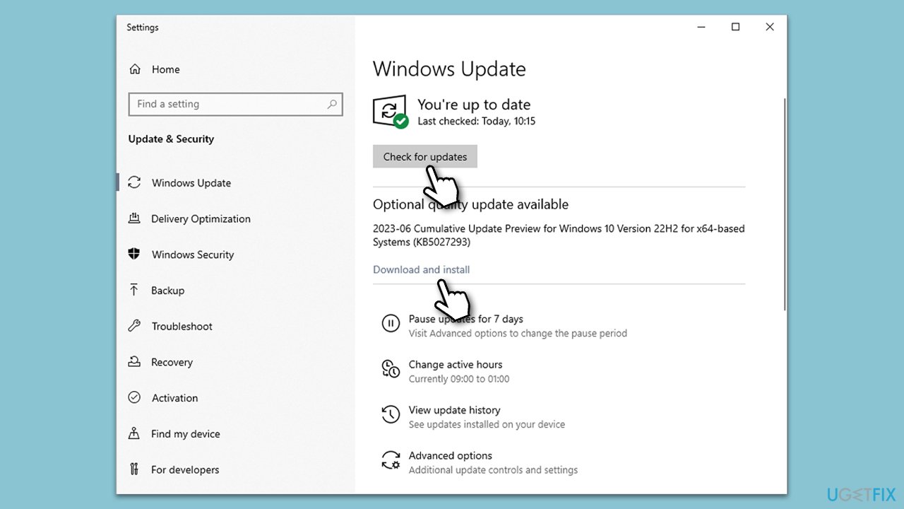 How to fix refresh option not working properly in windows install updates