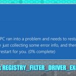 How to fix registry filter driver exception error