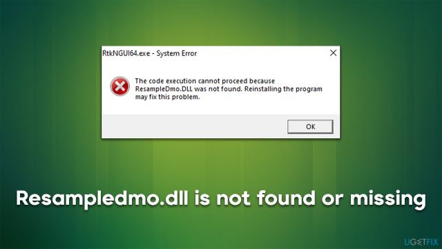 How to fix resampledmo dll is not found or missing in windows