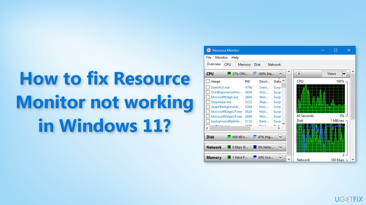 How to fix Resource Monitor not working in Windows 11