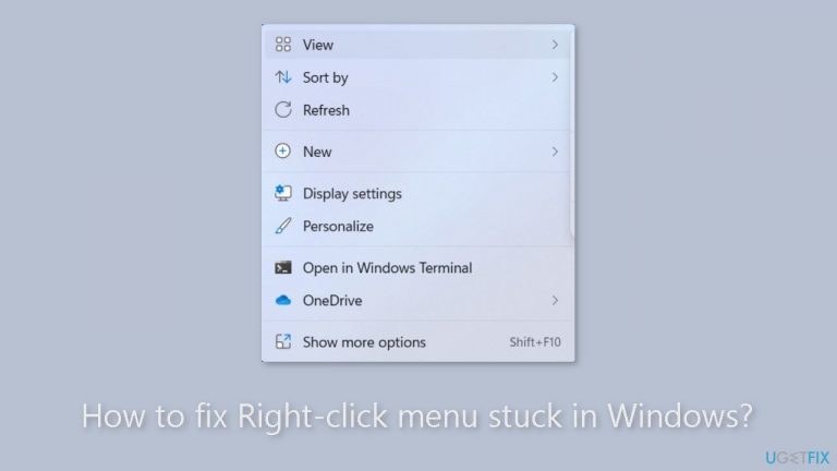 How to fix Right-click menu stuck in Windows