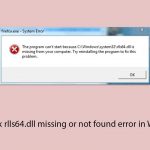 How to fix rlls64 dll missing or not found error in windows copy