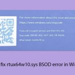 How to fix rtux64w10 sys bsod error in windows copy