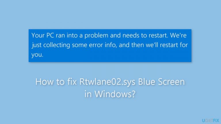 How to fix Rtwlane02.sys Blue Screen in Windows?