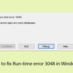 How to fix run time error 3048 in windows copy