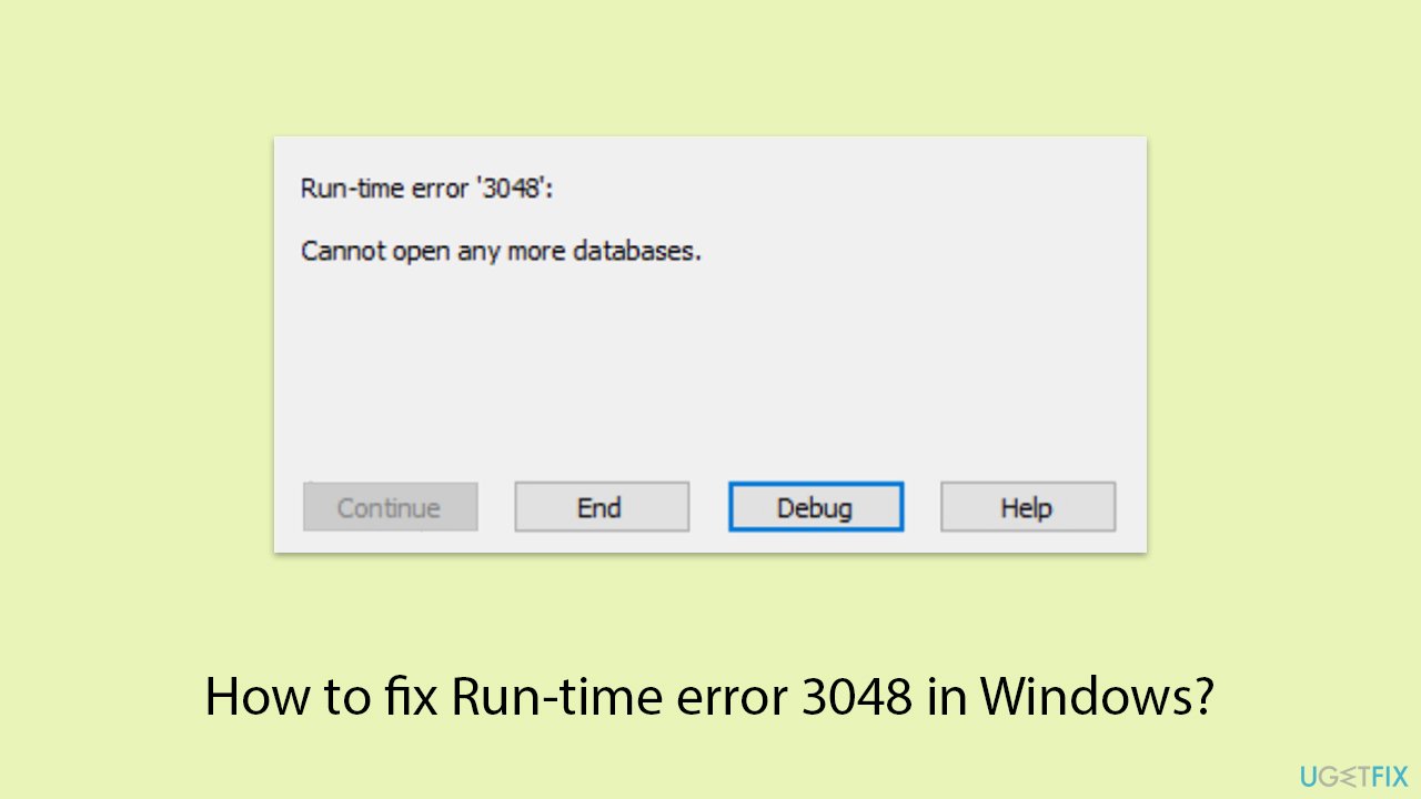 How to fix run time error 3048 in windows copy How to fix run time error 3048 in windows copy