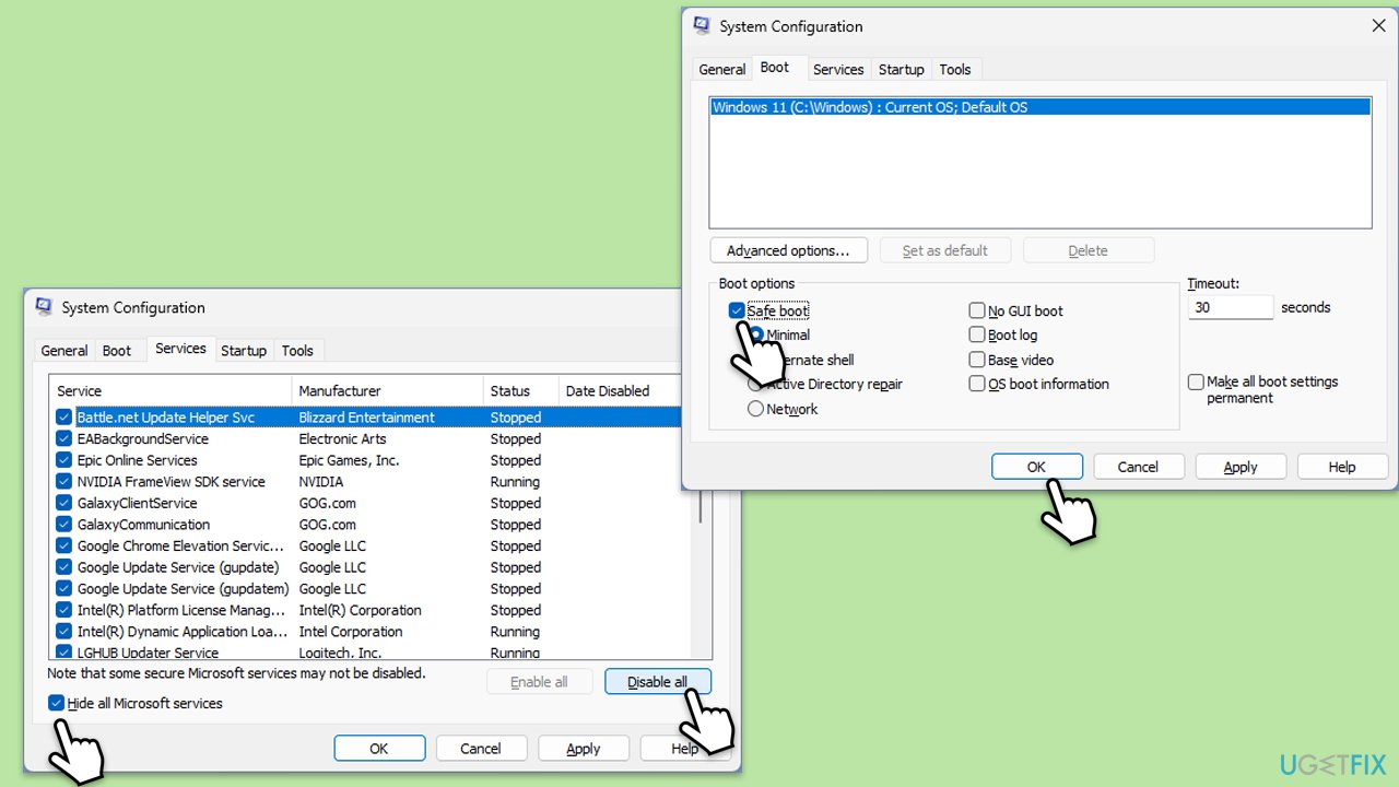 How to fix run vbs error in windows clean boot