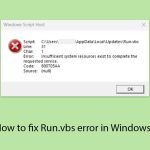How to fix run vbs error in windows copy