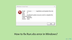 How to fix run vbs error in windows copy