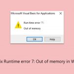 How to fix runtime error 7 out of memory in windows