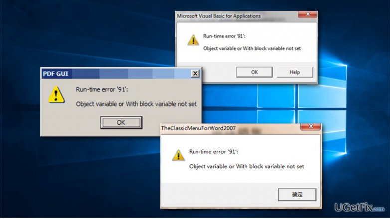 Runtime Error 91 on Windows