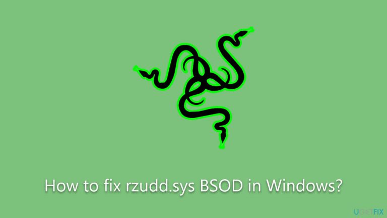 How to fix rzudd.sys BSOD in Windows?
