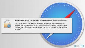 How to fix safari cant verify the identity of the website error