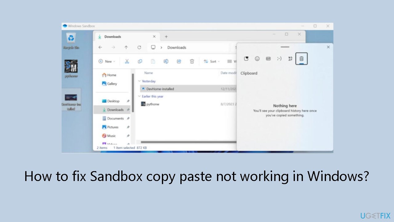 How to fix Sandbox copy paste not working in Windows
