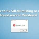 How to fix sdl dll missing or not found error in windows