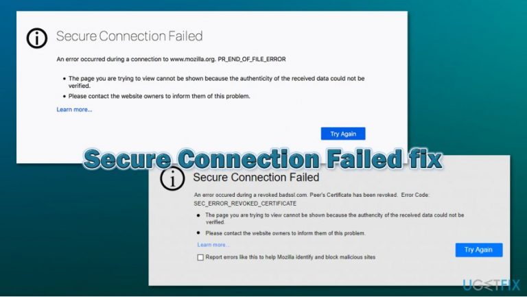 How to fix Secure Connection Failed?