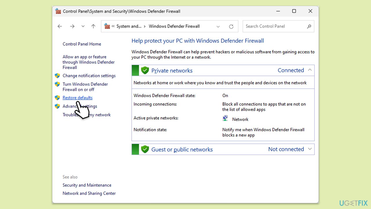 How to fix security or firewall settings might be blocking the connection in windows restore firewall to default copy