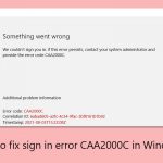 How to fix sign in error caa2000c in windows