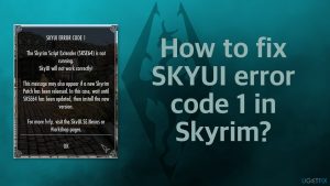 How to fix skyui error code 1 in skyrim