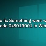 How to fix something went wrong error code 0x8019001 in windows