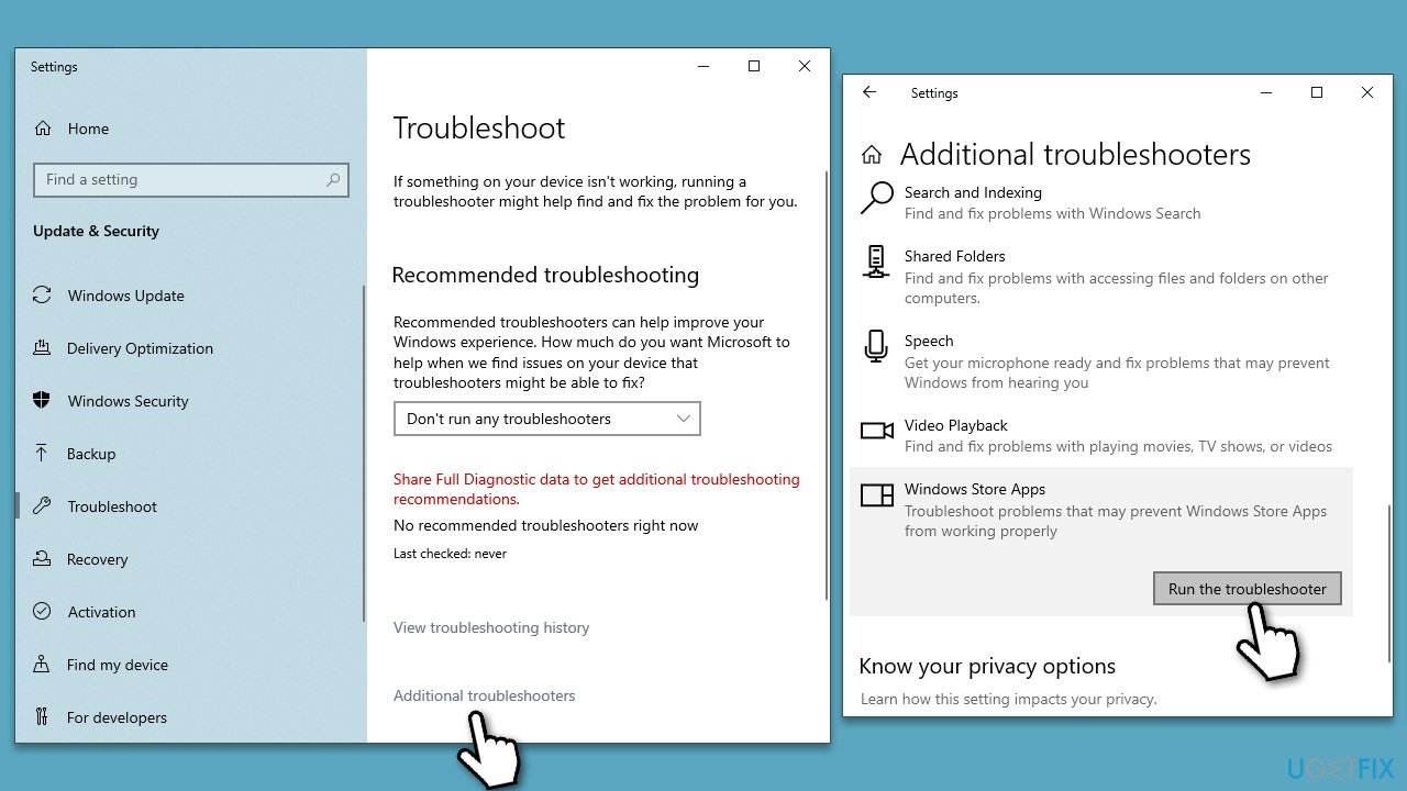 Windows Store apps troubleshooter